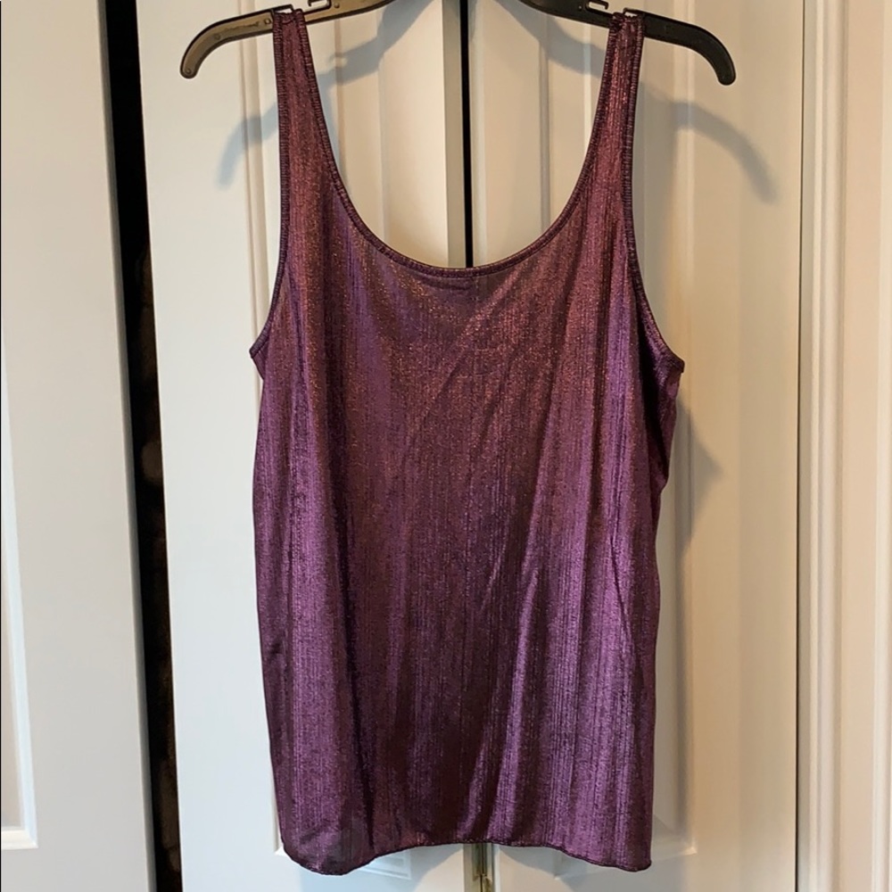 NWT❣️ Zara Trafaluc plum metallic tank top Sz Med